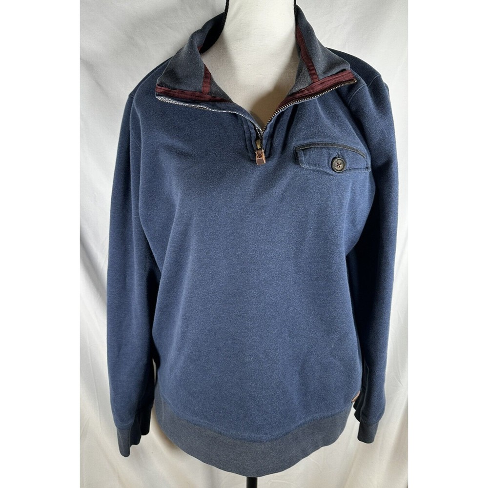 Ted Baker Mens 1/4 Quarter Zip Long Sleeve Pullover Sweater Size 5 Navy Blue